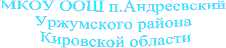МОУ СОШ п.Андреевсий 
Уржумского района 
Кировской области